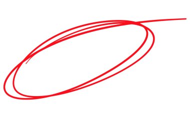 El Çizimi Kırmızı Çember Çizim Seti, Sketchy Yuvarlak Vurgulayıcı Elementleri Beyaz Arkaplanda İzole Edildi