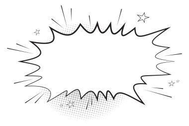 Boş karikatür balonları izole edilmiş arka plan. Çizgi roman patlama elementi. Çizgi film patlama tasarım ögesi.