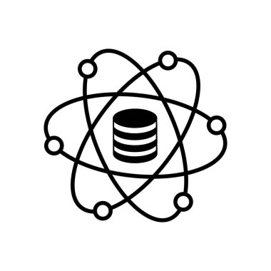 Atom ve Veritabanı Sembollü Veri Bilimi Simgesi