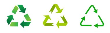 Yeşil geri dönüşüm simgesi. Uygulamalar ve web siteleri için düz ok simgesini geri dönüştür