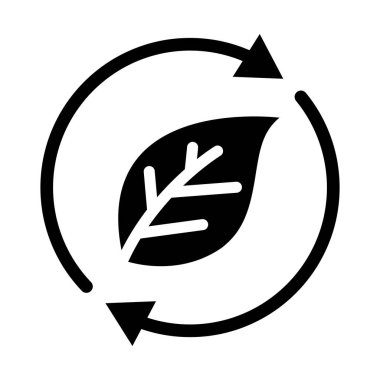 Sürdürülebilirlik simgesi. Sürdürülebilirlik yaprağı eko geri dönüşüm sembolü