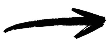 El çizimi grunge oku beyaz arka planda izole edilmiş. Ok vektörünü çiz