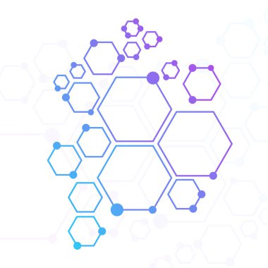 Soyut teknoloji altıgen arka planı. Molekül yapısı soyut teknoloji. Dijital teknoloji kavramı