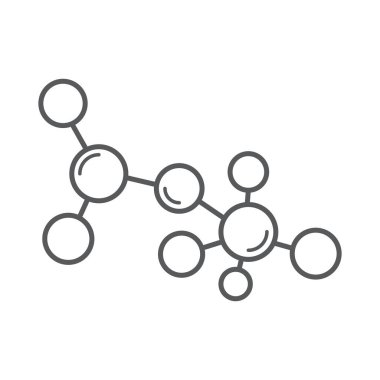 Şeffaf arkaplanda molekül simgesi. Moleküler yapı. Molekül bağlantı modeli