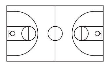 Basketbol sahası ikonu. Basketbol sahası. Zemin parke alanı. Amerikan spor geçmişi