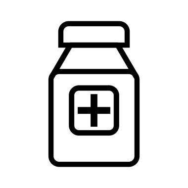 İlaç Şişe Simgesi. İlaç Şişe Vektörü. Eczane Simgesi