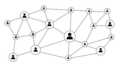 Şeffaf arkaplanda sosyal ağ bağlantısı