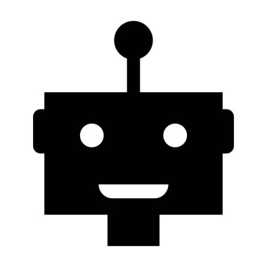 Basit bir robot simgesi. Yapay zeka robot logosu. Chatbot robot simgesi