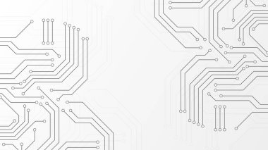 Devre kartı CPU mikroçip iletken şeması elektronik arkaplan. Mikro elektronik devre tahtası beyaz arkaplan.