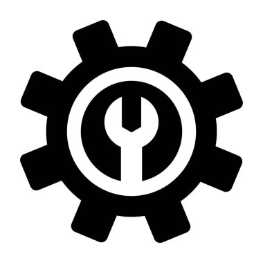 Dişliler ve Araçlar Simgesi Beyaz Arkaplanda İzole Edildi