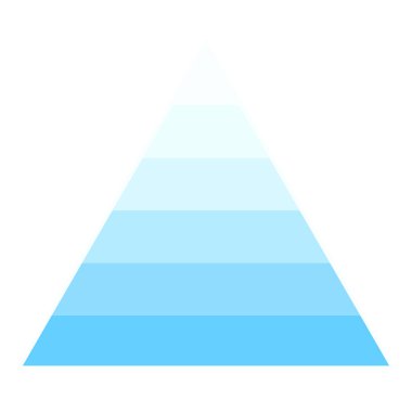 Üçgen Infographic. Soyut Mavi Gradyan Üçgen Şekli. Gradyan Mavi Piramit Vektör İllüstrasyonu.