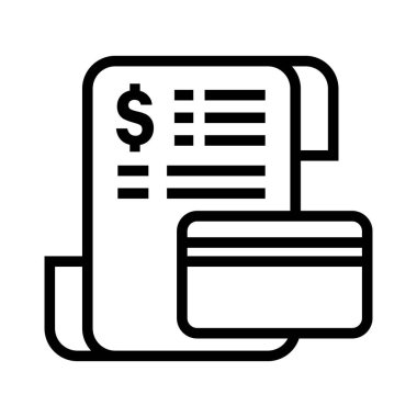 Fatura simgesi şeffaf arkaplan. Hizmet için ödenecek fatura, fatura veya toplam miktar, fiyat hesaplaması veya finans ödeme sistemi için ücret