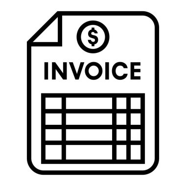 Fatura simgesi. Fatura, fatura, fatura, Dan ödeme konsepti. Finansal belge ve fatura çizgisi simgesi seti. Uygulamalar, web siteleri, bilgi grafikleri ve finansal tasarım için kullan