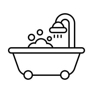 Küvet ikonu. Uygulamalar ve web siteleri için banyo küveti