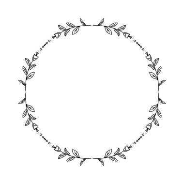Yapraklı çerçeve izole edilmiş simge tasarımı vektör çizimi desing