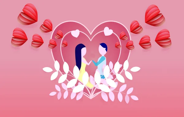 Valentinstag Hintergrund Mit Herz Und Blume — Stockfoto