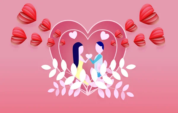 День Святого Валентина Серце Вітальна Листівка Векторний Фон — стокове фото