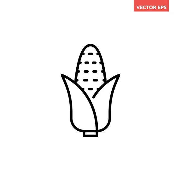 Stock vector Black single corn line icon, simple vegetable foodstuff element outline flat design pictogram, infographic vector for app logo web button ui ux interface isolated on white background