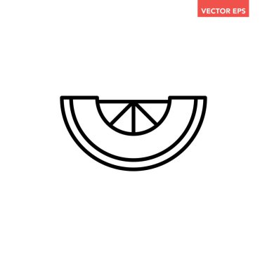 Siyah tek limon çizgisi ikonu. Basit tatlılık düz tasarım pictogram, uygulama logosu web banner düğmesi için clipart vektör illüstrasyonu beyaz arkaplanda izole edilmiş ui ux arayüz elemanları