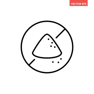 Siyah, tek yuvarlak, baharatlı, serbest rozet çizgisi simgesi, basit bileşen Mark düz tasarım pictogram içermiyor, uygulama logosu için infografik vektör ui ux arayüzü beyaz arkaplanda izole edildi