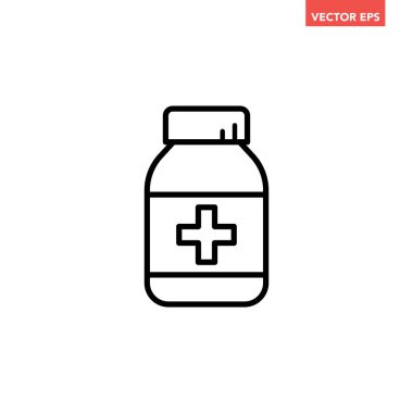 ilaç şişesi simgesi, vektör illüstrasyonu