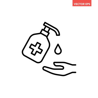 El dezenfektanı el vektör simgesi şeffaf arkaplanda izole edildi. El dezenfekte jeli