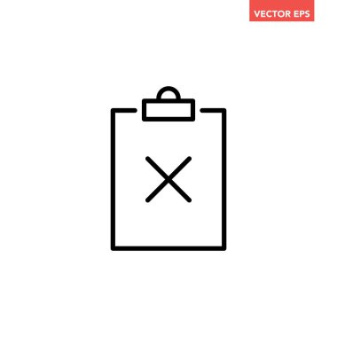 Siyah tek satır dosya biçimi simgesi konsepti reddedildi. Basit veri belgesi düz tasarım vektörü pictogram uygulama reklamları web sitesi düğmesi ui ux arayüz elemanları beyaz arkaplan izole