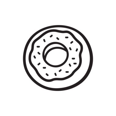 Çörek simgesi vektörü beyaz arkaplanda izole edildi