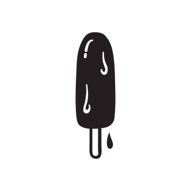 beyaz arkaplanda izole edilmiş modaya uygun düz stil dondurma simgesi.