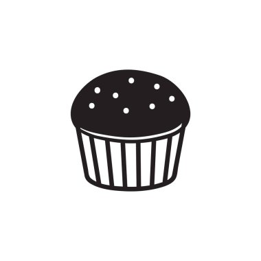 Cupcake vektör simgesi beyaz arka plan üzerinde
