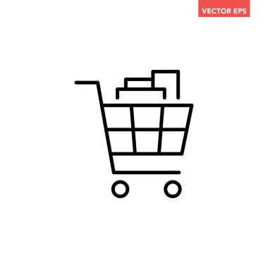 Alışveriş arabası simgesi, vektör çizimi basit tasarım