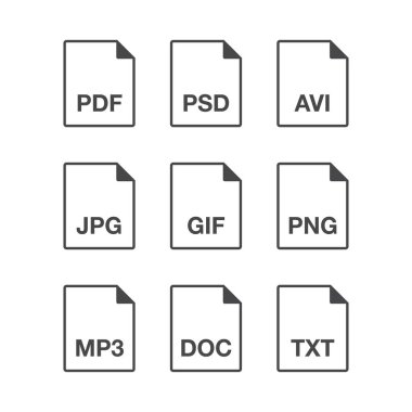 dosya uzantısı simgesi, vektör illüstrasyonu basit tasarım