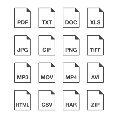 dosya uzantısı simgesi, vektör illüstrasyonu basit tasarım
