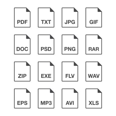 dosya uzantısı simgesi, vektör illüstrasyonu basit tasarım