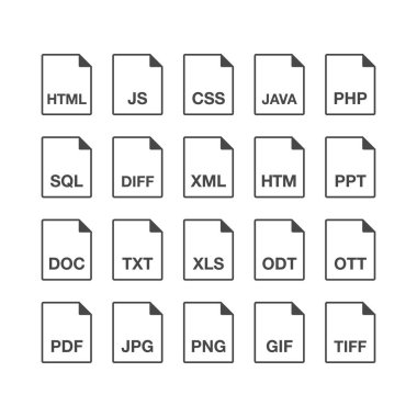 dosya uzantısı simgesi, vektör illüstrasyonu basit tasarım