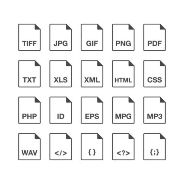 dosya uzantısı simgesi, vektör illüstrasyonu basit tasarım