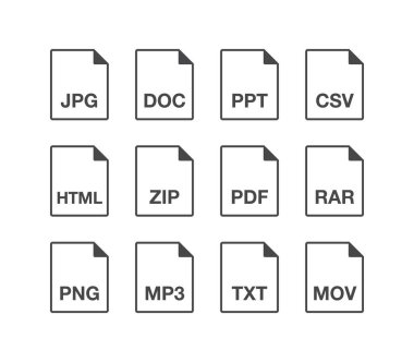 dosya uzantısı simgesi, vektör illüstrasyonu basit tasarım