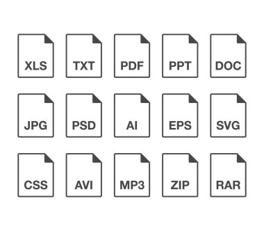 dosya uzantısı simgesi, vektör illüstrasyonu basit tasarım