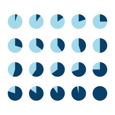 Renkli çember diyagramları simgeleri, vektör illüstrasyonu basit tasarım