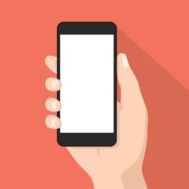 Boş ekranlı cep telefonu. izole vektör illüstrasyonu