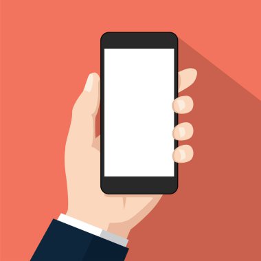 Boş ekranlı cep telefonu. izole vektör illüstrasyonu