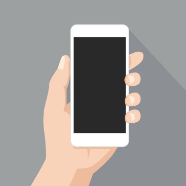 Boş ekranlı cep telefonu. izole vektör illüstrasyonu