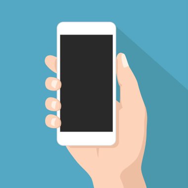 Boş ekranlı cep telefonu. izole vektör illüstrasyonu