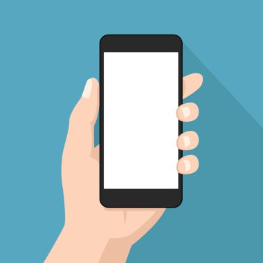 Boş ekranlı cep telefonu. izole vektör illüstrasyonu