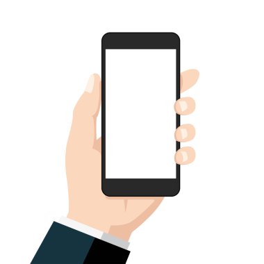 Boş ekranlı cep telefonu. izole vektör illüstrasyonu