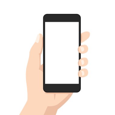 Boş ekranlı cep telefonu. izole vektör illüstrasyonu