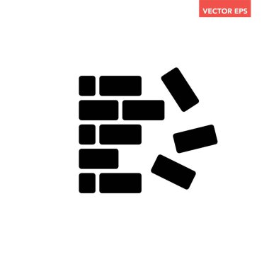 tuğla duvar simgesi tasarımı illüstrasyonu