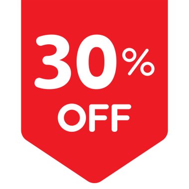 kırmızı indirimli fiyat etiketi, vektör illüstrasyonu basit tasarım