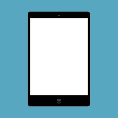Boş ekran vektör illüstrasyonlu dijital tablet