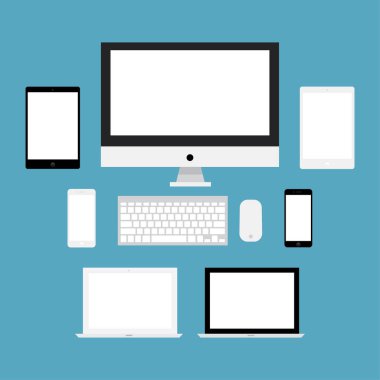 boş ekran vektör illüstrasyonlu modern aygıt koleksiyonu